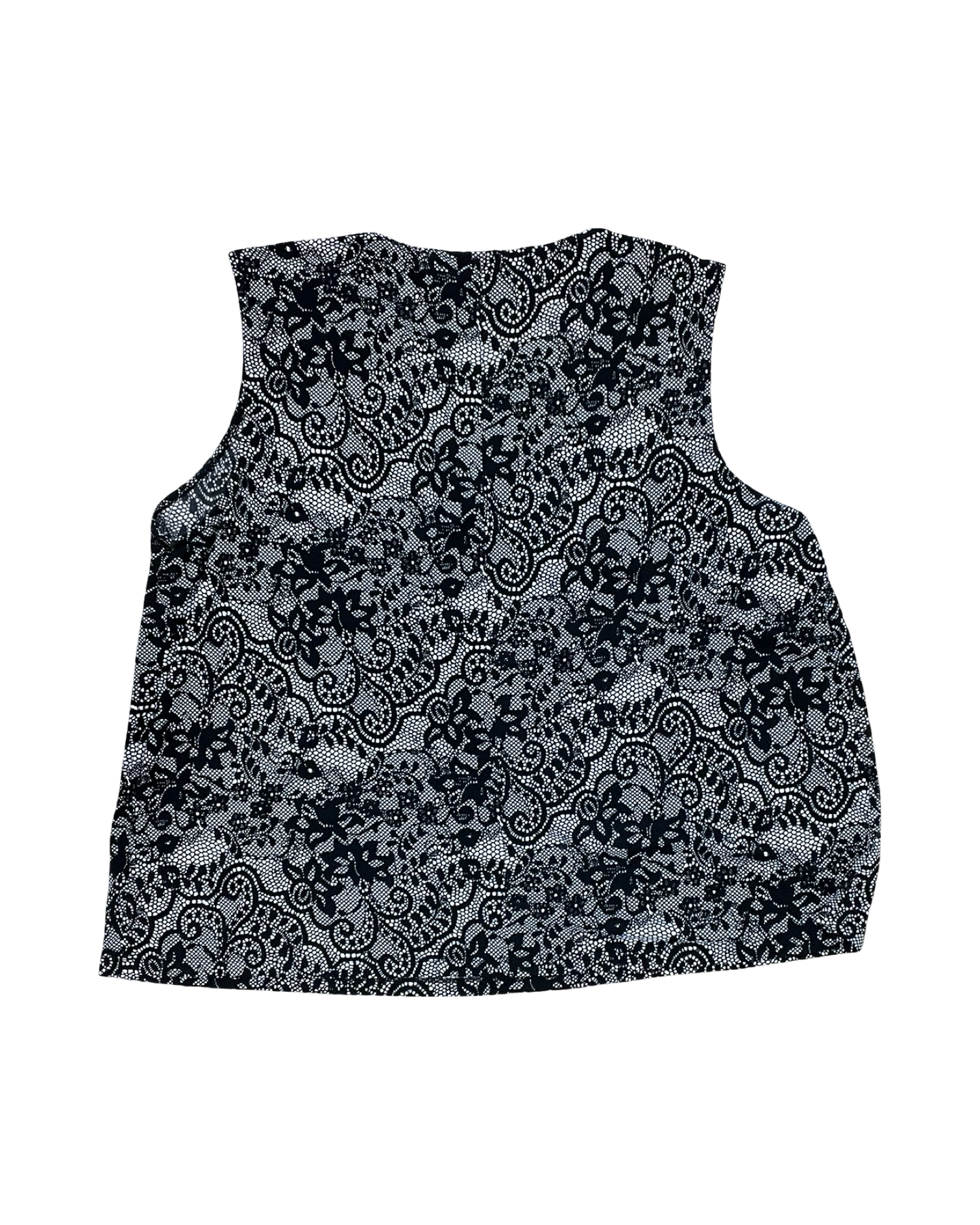 Top Sleeveless By Apt 9 In Black & White, Size:1X