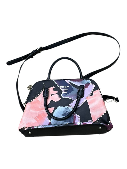 Handbag By Dkny In Black & Pink, Size:Medium