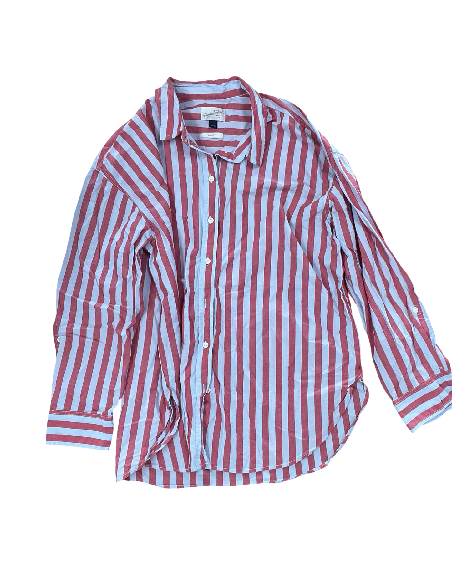 Blouse Ls By Universal Thread In Blue & Red, Size:L