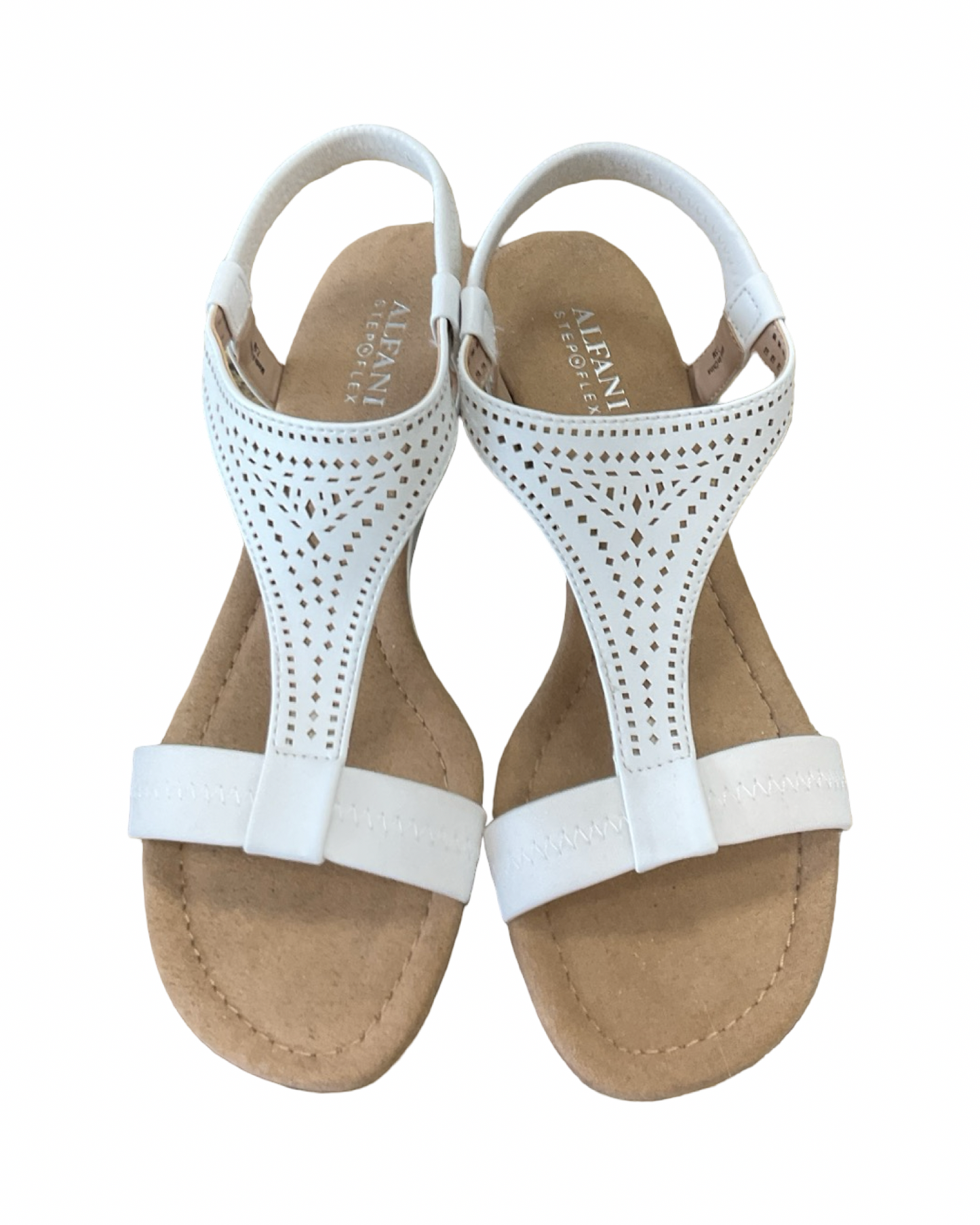 Sandals Heels Wedge By Alfani In White, Size:7.5
