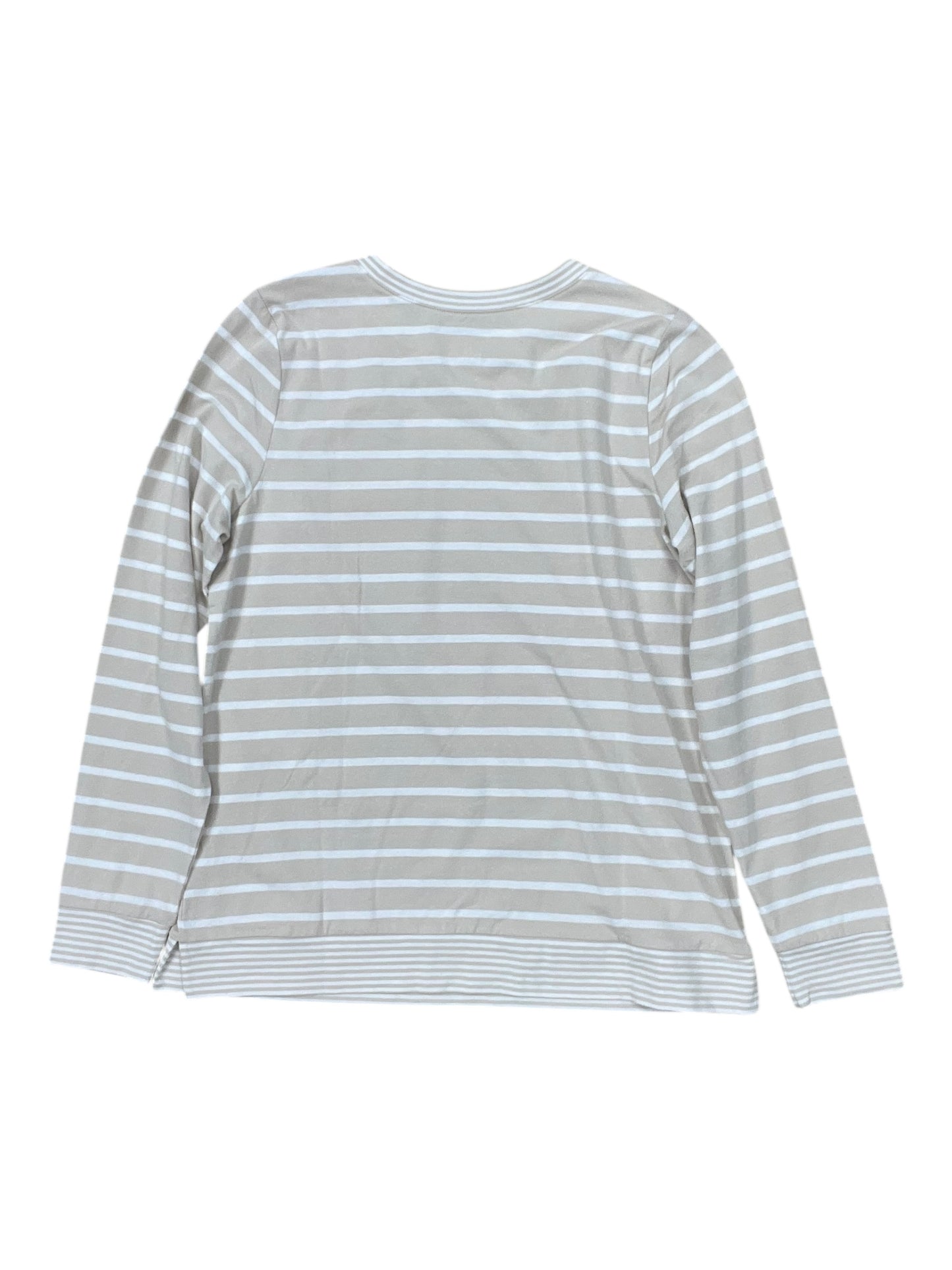 Top Ls By Belle By Kim Gravel In Tan & White, Size:Xs