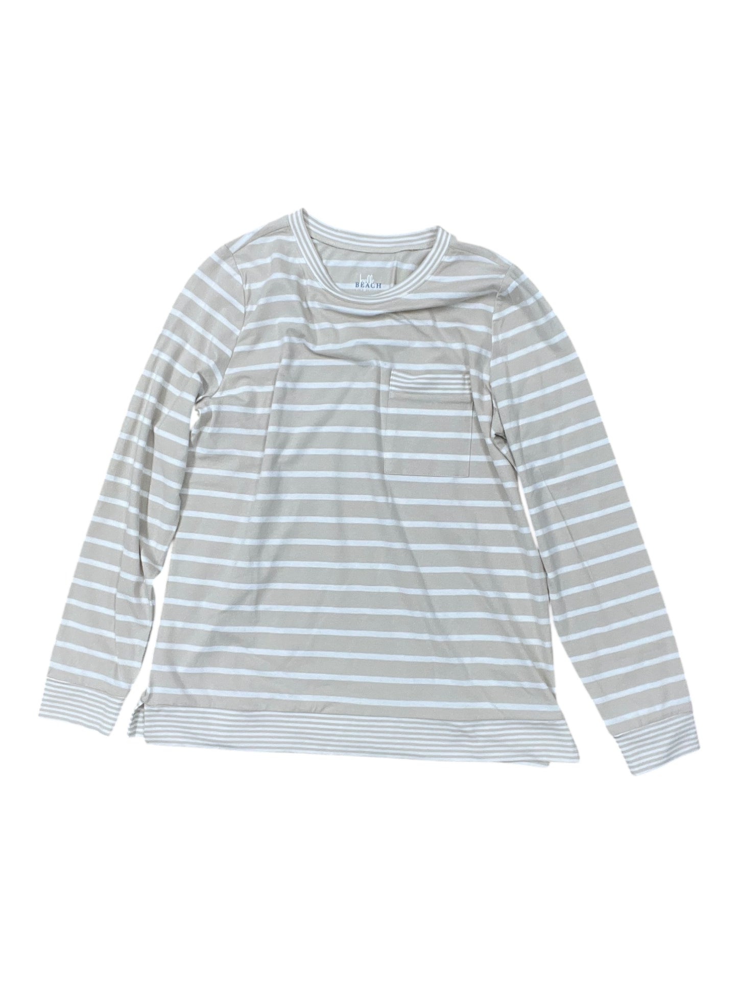 Top Ls By Belle By Kim Gravel In Tan & White, Size:Xs