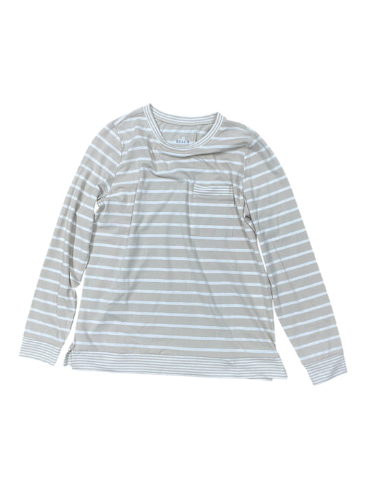 Top Ls By Belle By Kim Gravel In Tan & White, Size:Xs