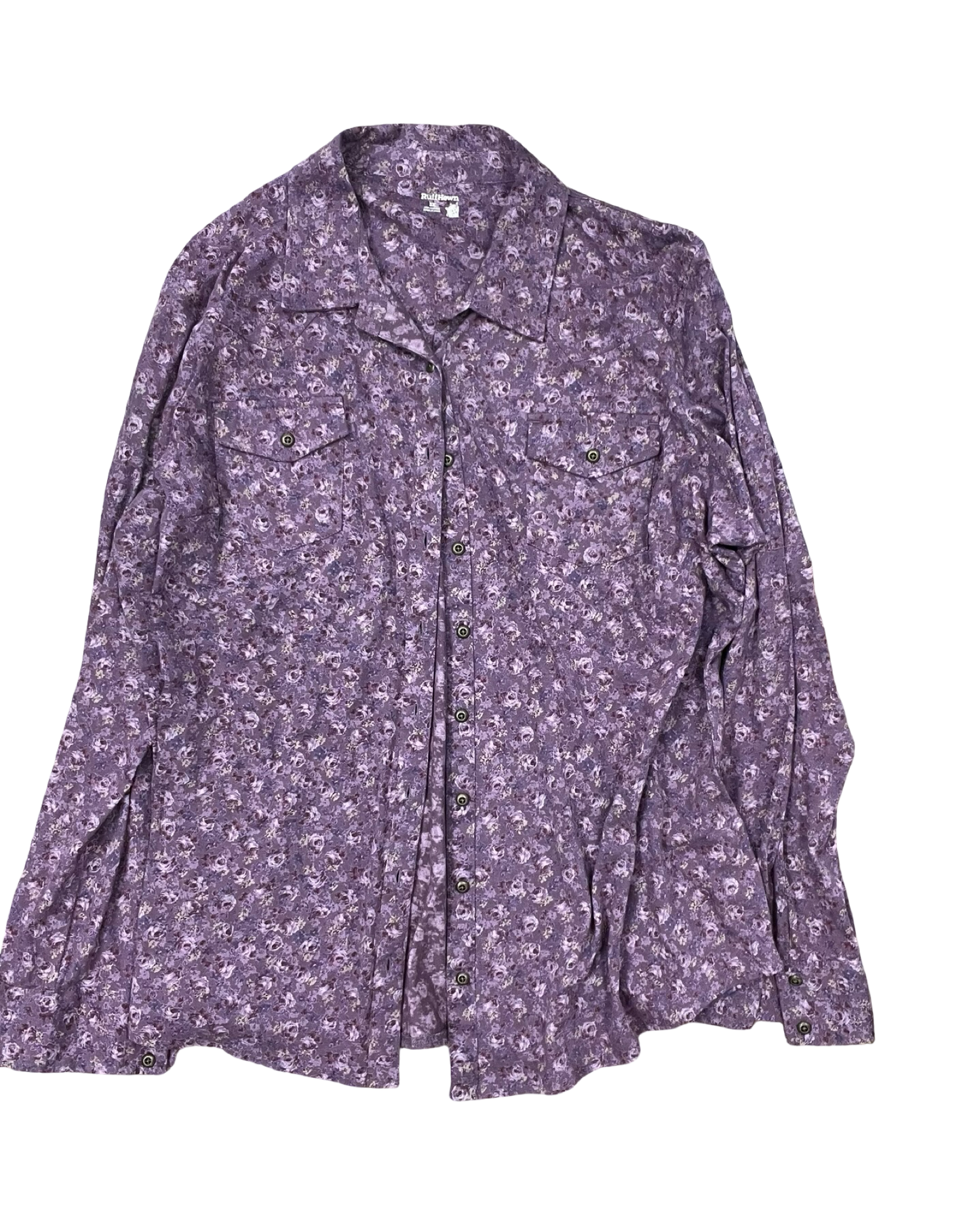 Blouse Ls By Ruff Hewn In Purple, Size:3X