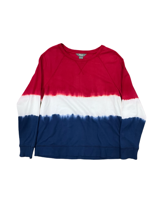 Sweatshirt Crewneck By Natural Reflections In Blue Red & White, Size:M