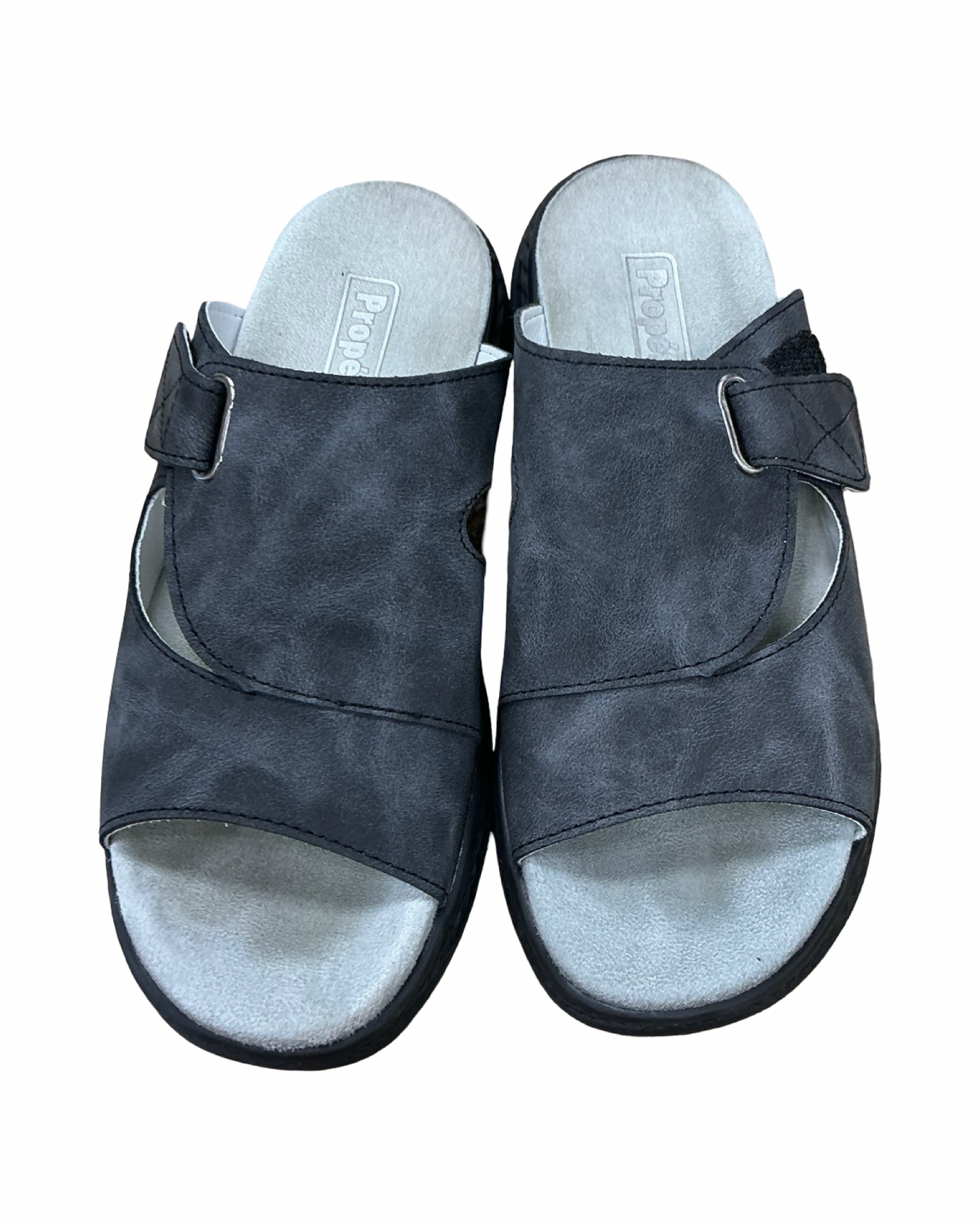 Sandals Flats By Clothes Mentor In Grey, Size:7