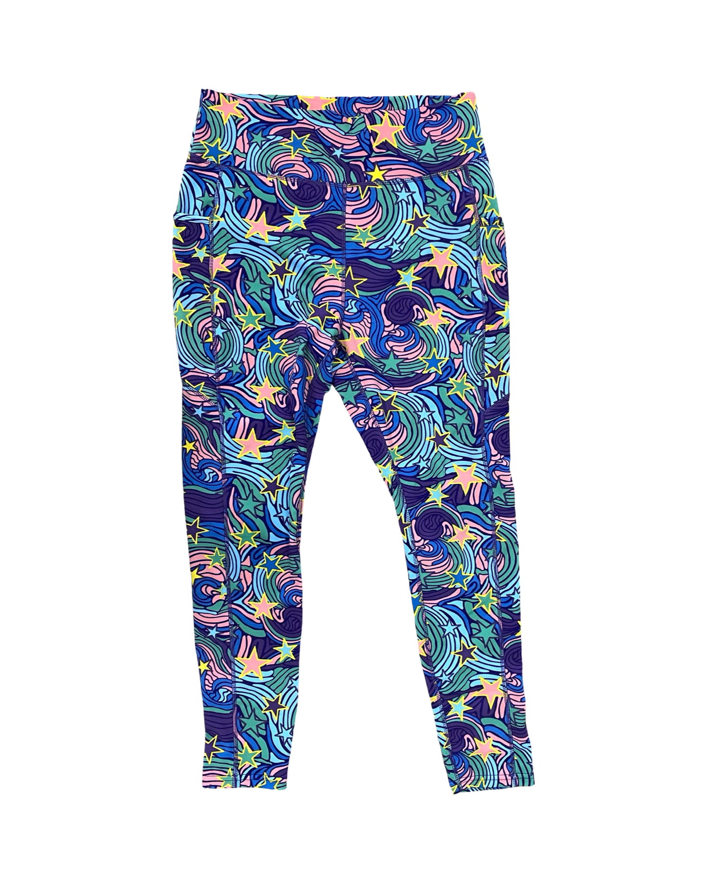Athletic Leggings By Clothes Mentor In Purple & Yellow, Size:Xl