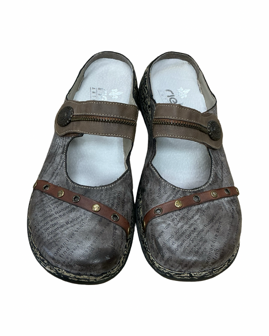 Shoes Flats By Riekers In Grey, Size:10.5
