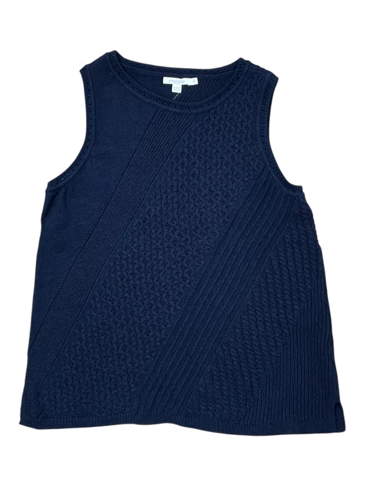 Top Sleeveless By Chicos In Navy, Size:L