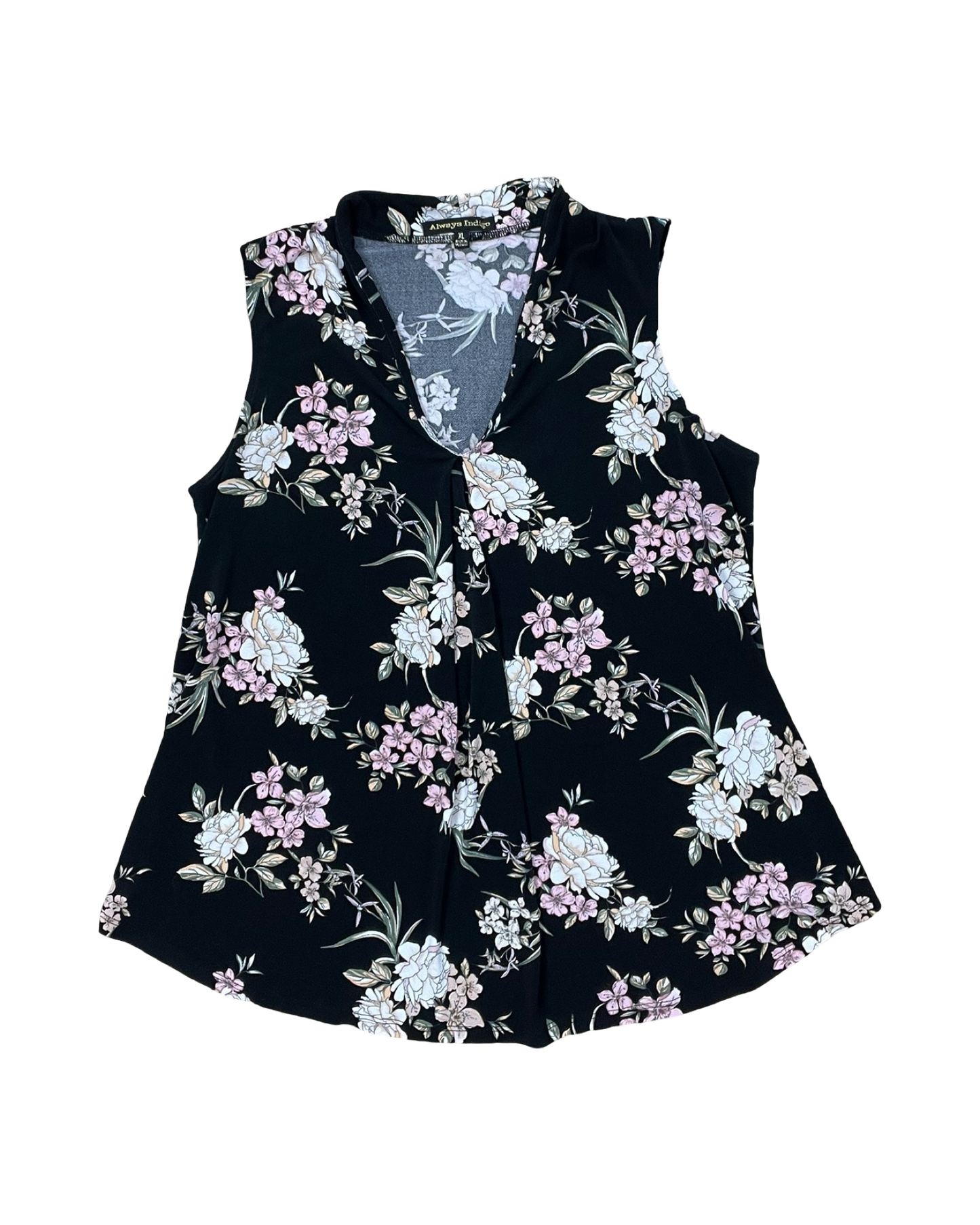 Top Sleeveless By Always Indigo In Black, Size:Xl