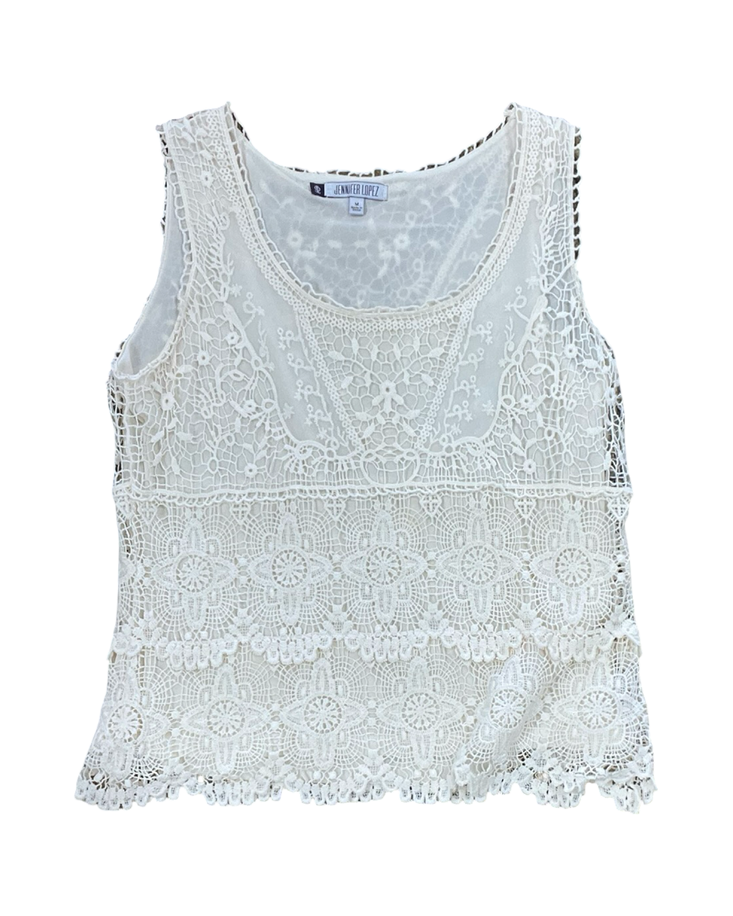Top Sleeveless By Jennifer Lopez In Cream, Size:M