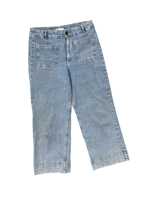 Jeans Cropped By Bagatelle In Blue Denim, Size:8