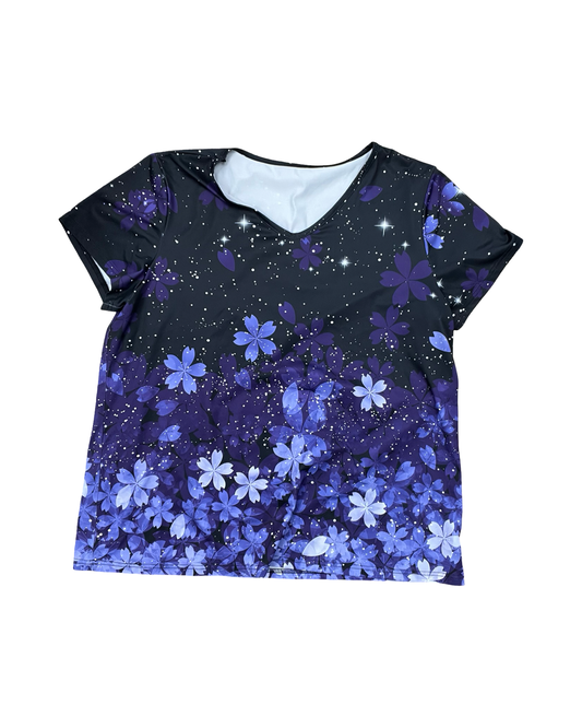 Top Ss By Clothes Mentor In Black & Purple, Size:1X