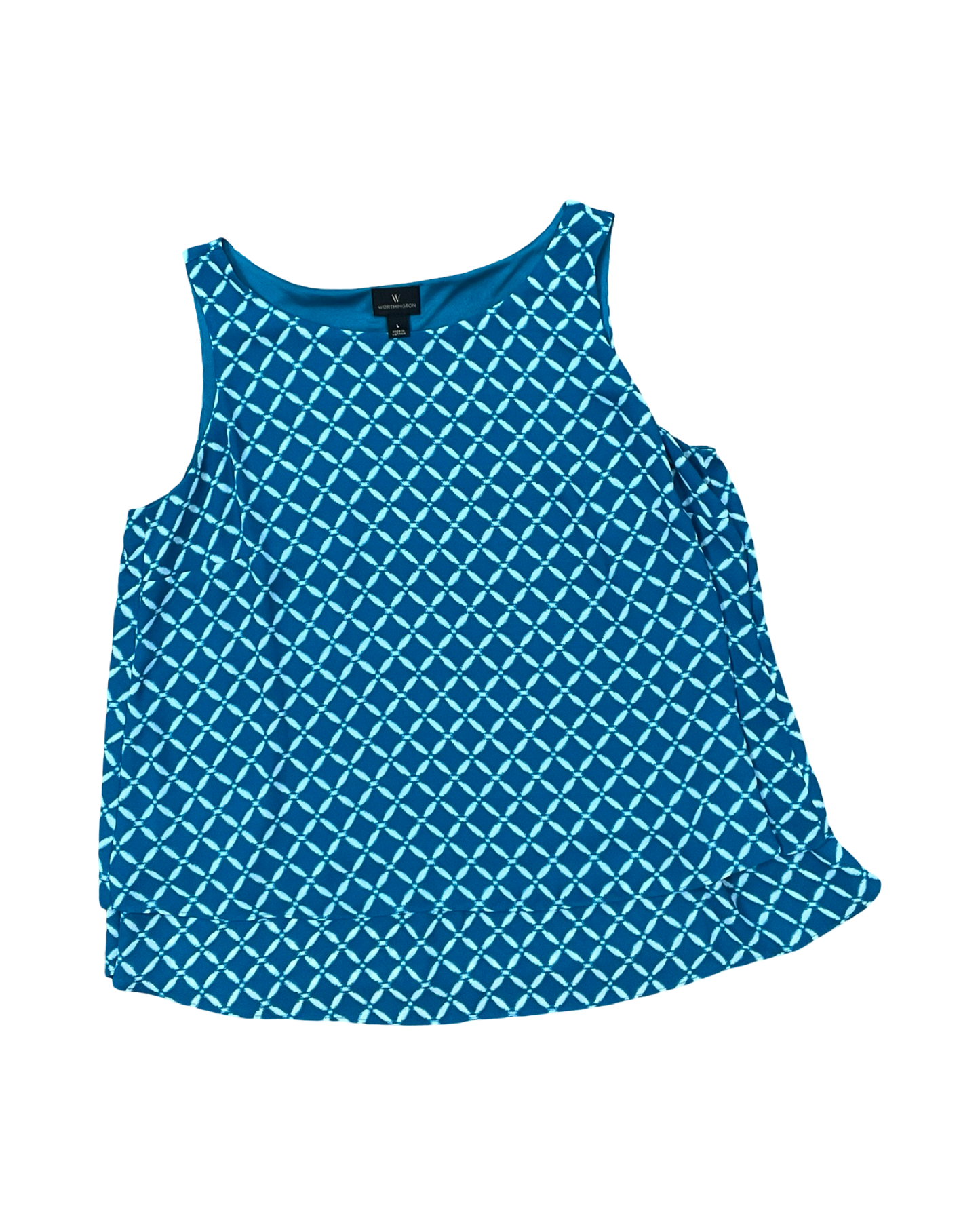 Top Sleeveless By Worthington In Teal, Size:L
