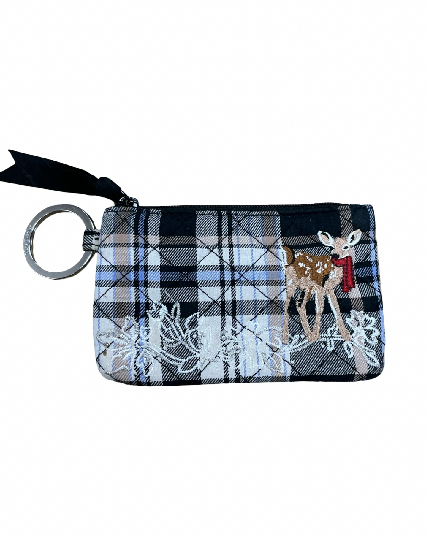 Coin Purse By Vera Bradley In Black & Tan, Size:Small