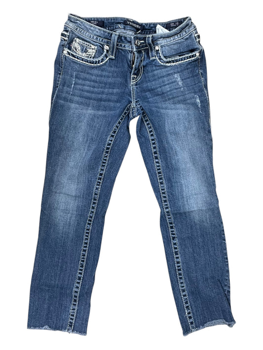 Jeans Cropped By Vigoss In Blue Denim, Size:4