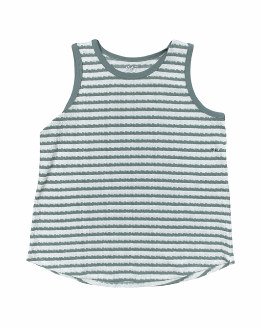 Top Sleeveless By Maison Damelie In Green & White, Size:1X
