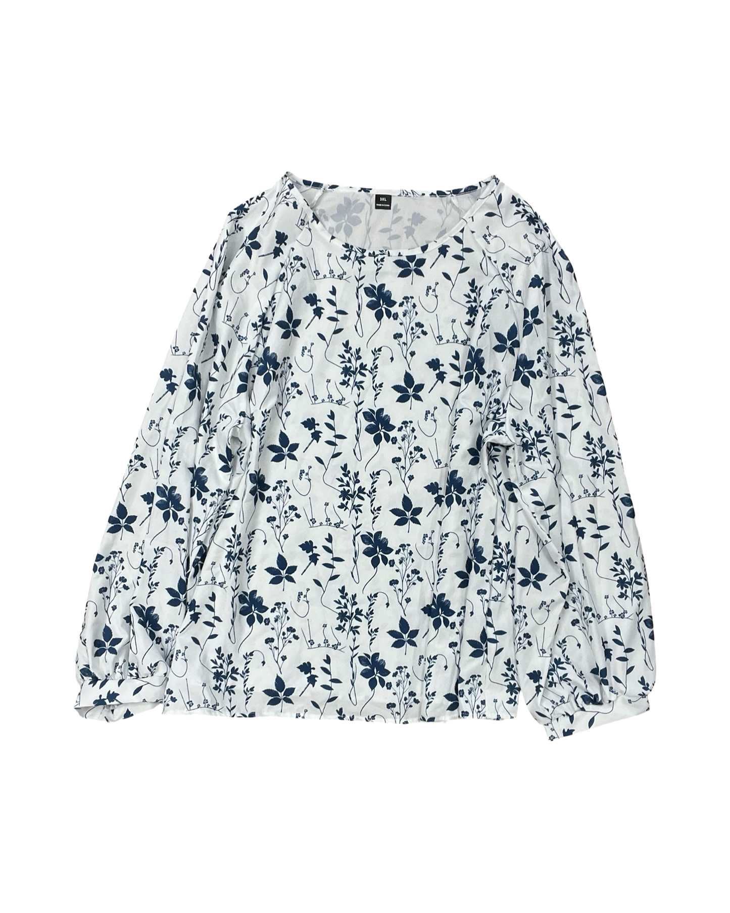 Top Ls By Clothes Mentor In Blue & White, Size:3X