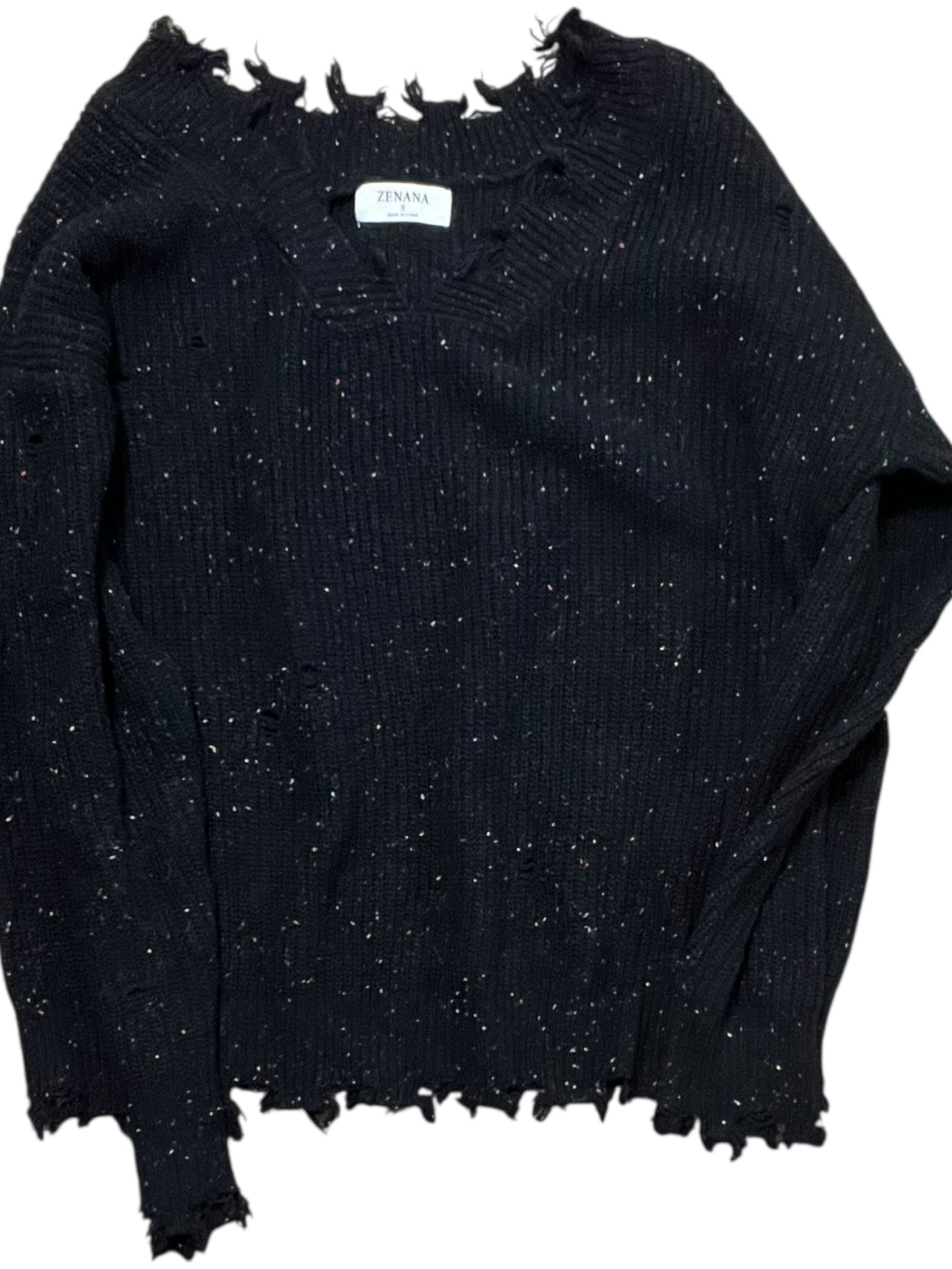 Sweater By Zenana In Black, Size:S