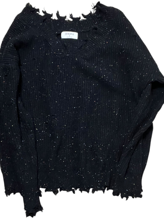 Sweater By Zenana In Black, Size:S