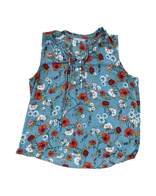 Top Sleeveless By Daniel Rainn In Teal, Size:Xl