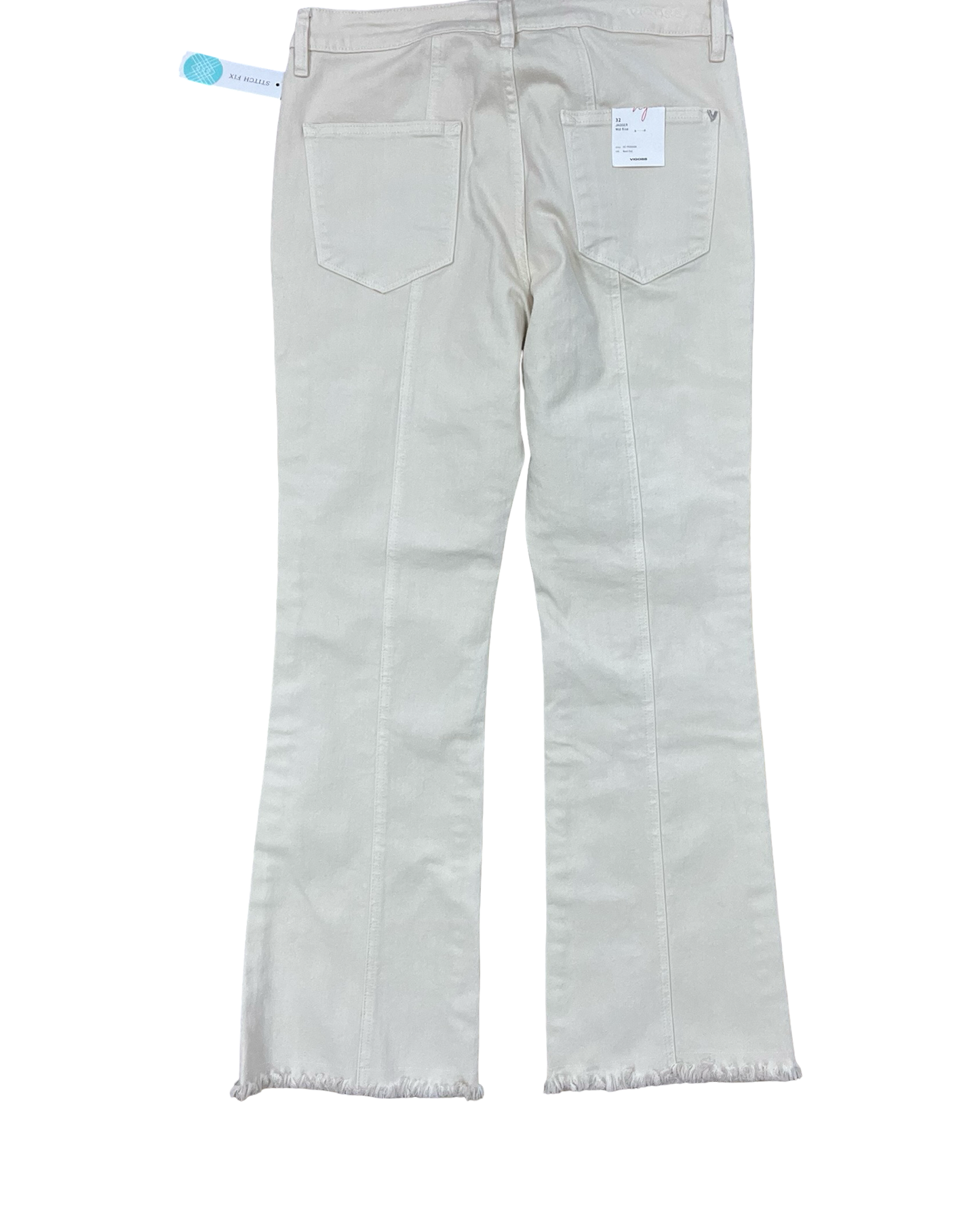 Jeans Straight By Vigoss In Cream Denim, Size:14