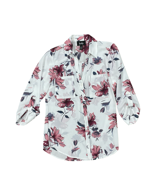 Blouse Ls By By & By In Floral Print, Size:Xs