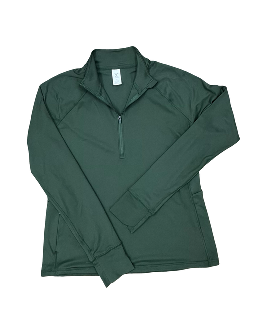 Athletic Top Ls Collar By Xersion In Green, Size:M