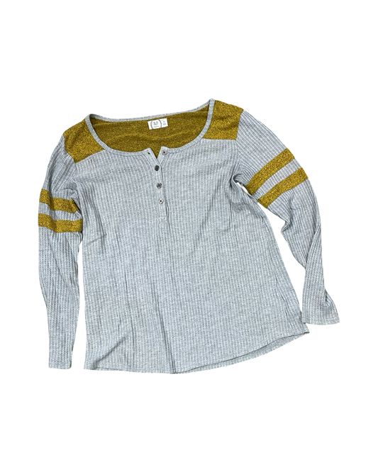 Top Ls By Maurices In Grey & Yellow, Size:M