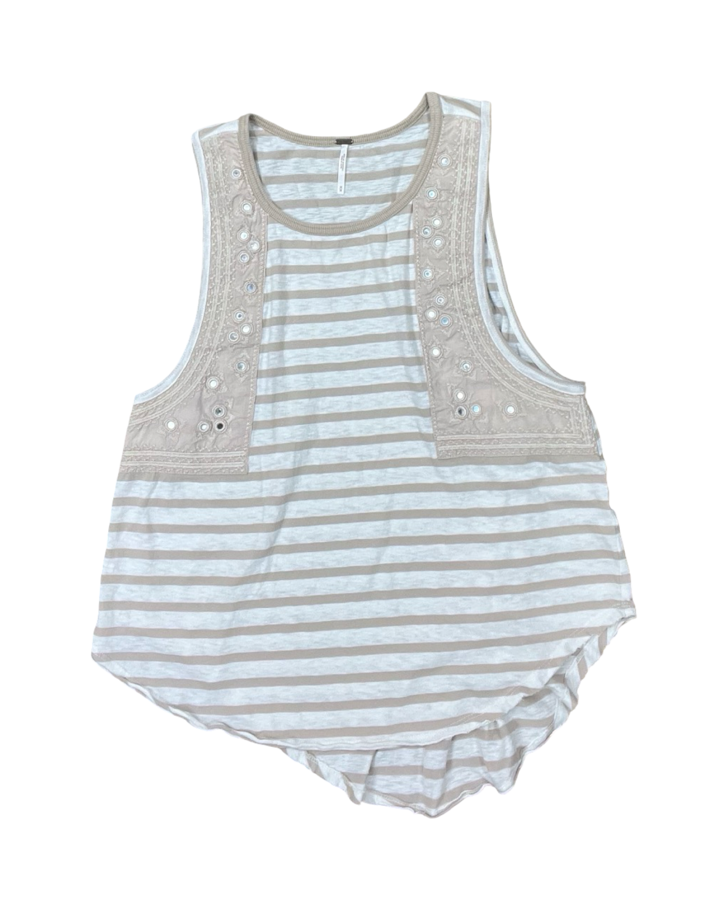 Top Sleeveless By Free People In Cream & Tan, Size:M