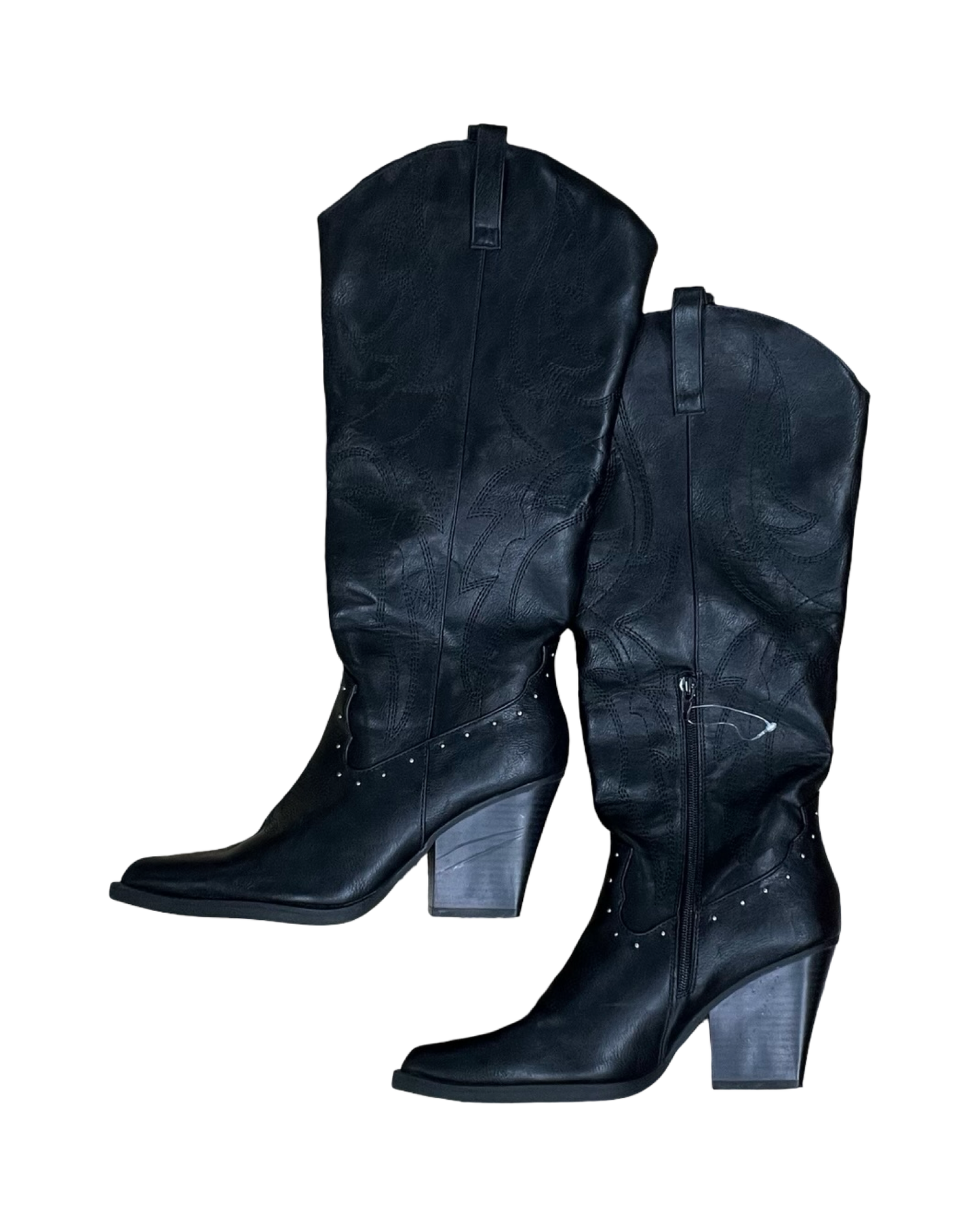 Boots Knee Heels By Sugar In Black, Size:9