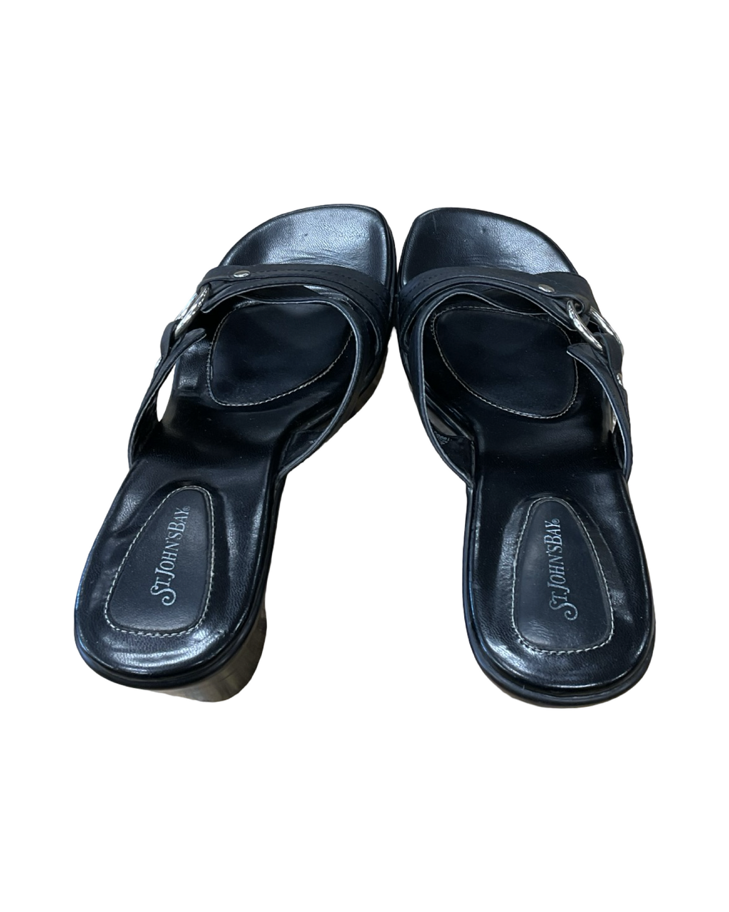Sandals Heels Block By St Johns Bay In Black, Size:8