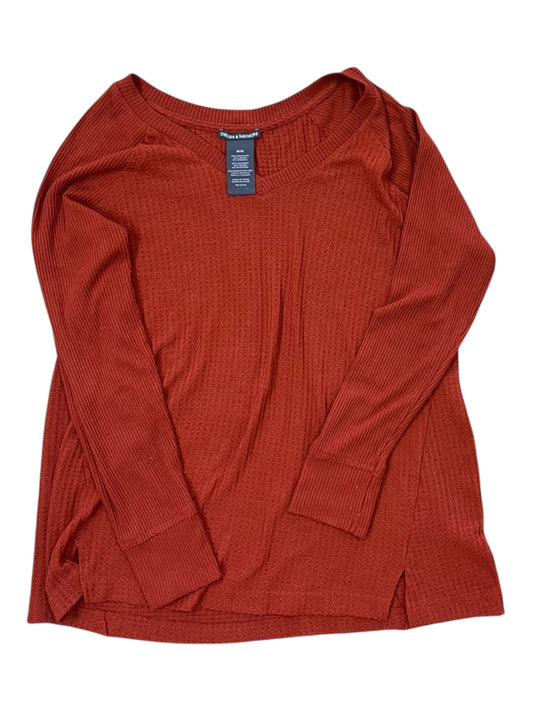 Top Ls By Chelsea And Theodore In Orange, Size:M