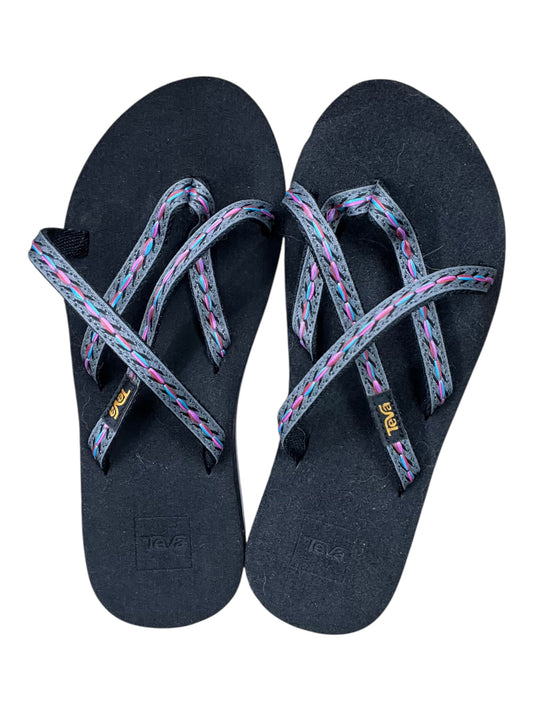 Sandals Flip Flops By Teva In Black, Size:7