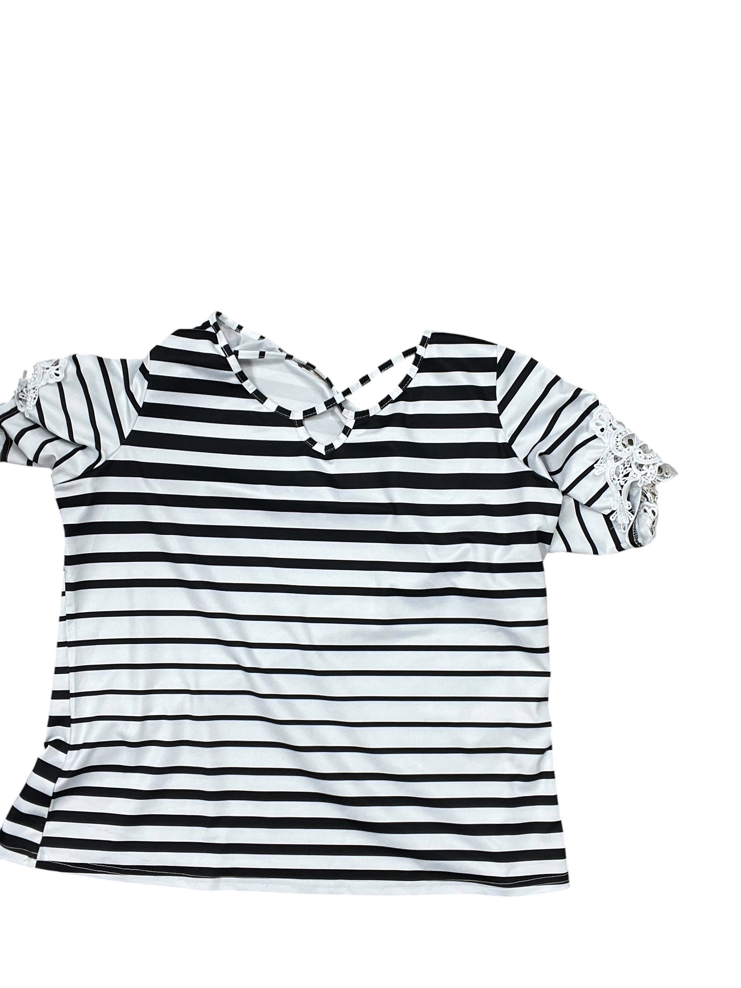 Top Ss By Clothes Mentor In Black & White, Size:Xl