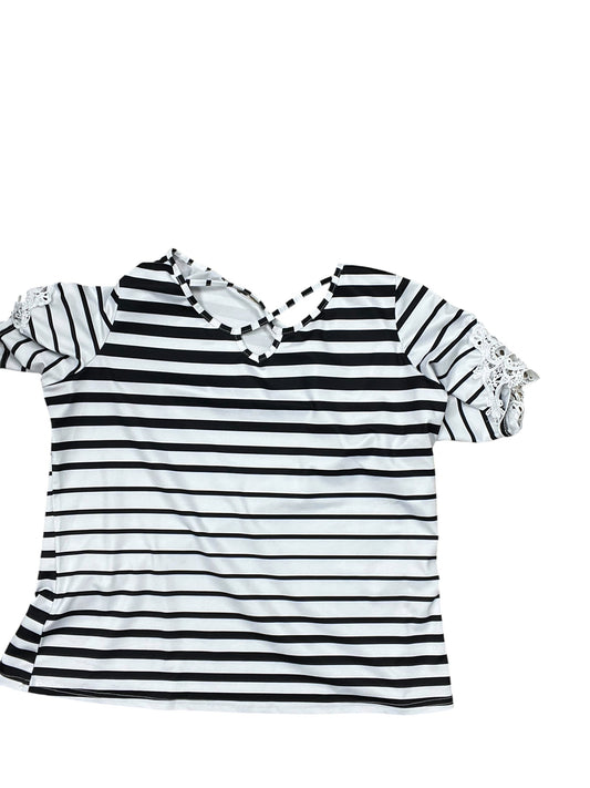 Top Ss By Clothes Mentor In Black & White, Size:Xl