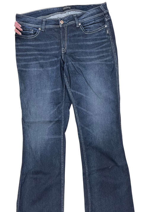 Jeans Boot Cut By Silver In Blue Denim, Size:18