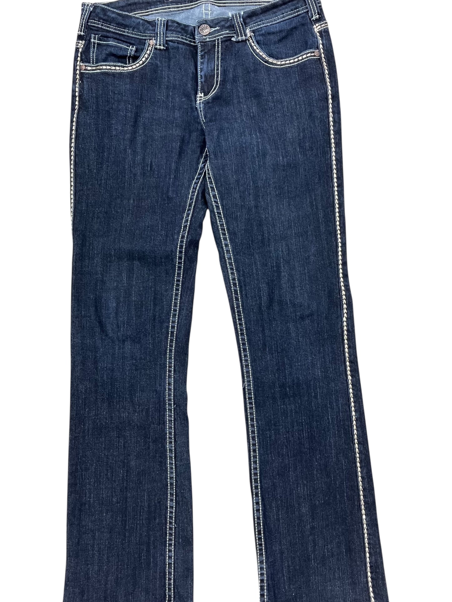 Jeans Flared By Clothes Mentor In Blue Denim, Size:14