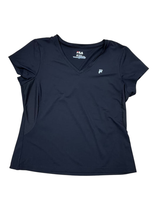 Athletic Top Ss By Fila In Black, Size:1X