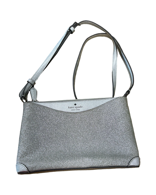 Crossbody Designer By Kate Spade In Silver, Size:Small