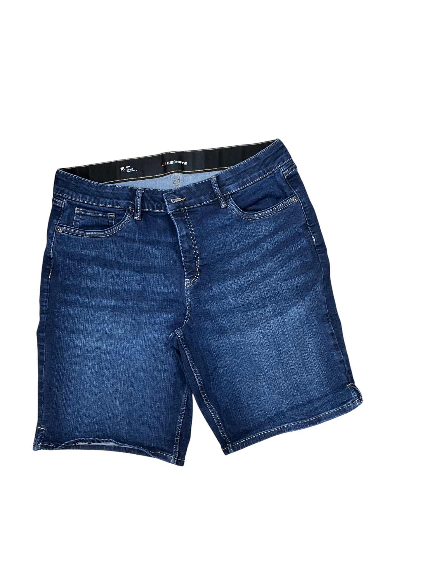 Shorts By Liz Claiborne In Blue Denim, Size:18