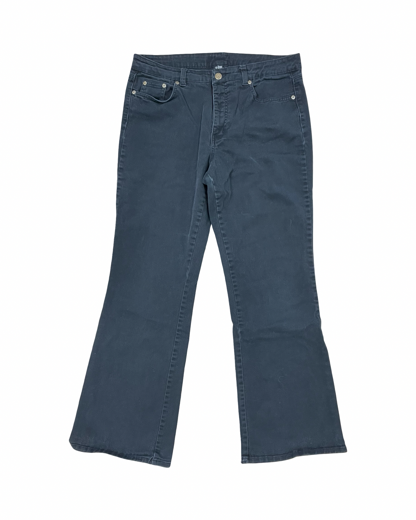 Jeans Straight By Clothes Mentor In Black Denim, Size:14