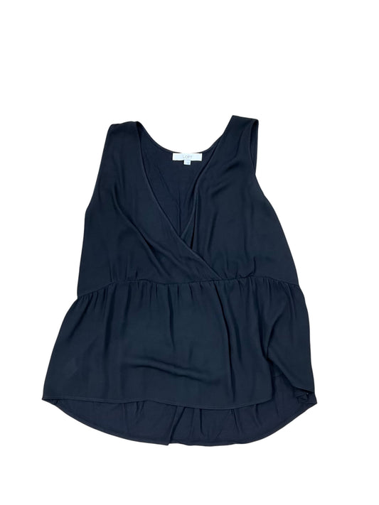 Top Sleeveless By Loft In Black, Size:L