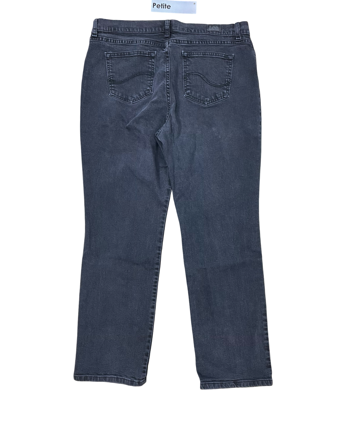 Jeans Straight By Lee In Black Denim, Size:14P