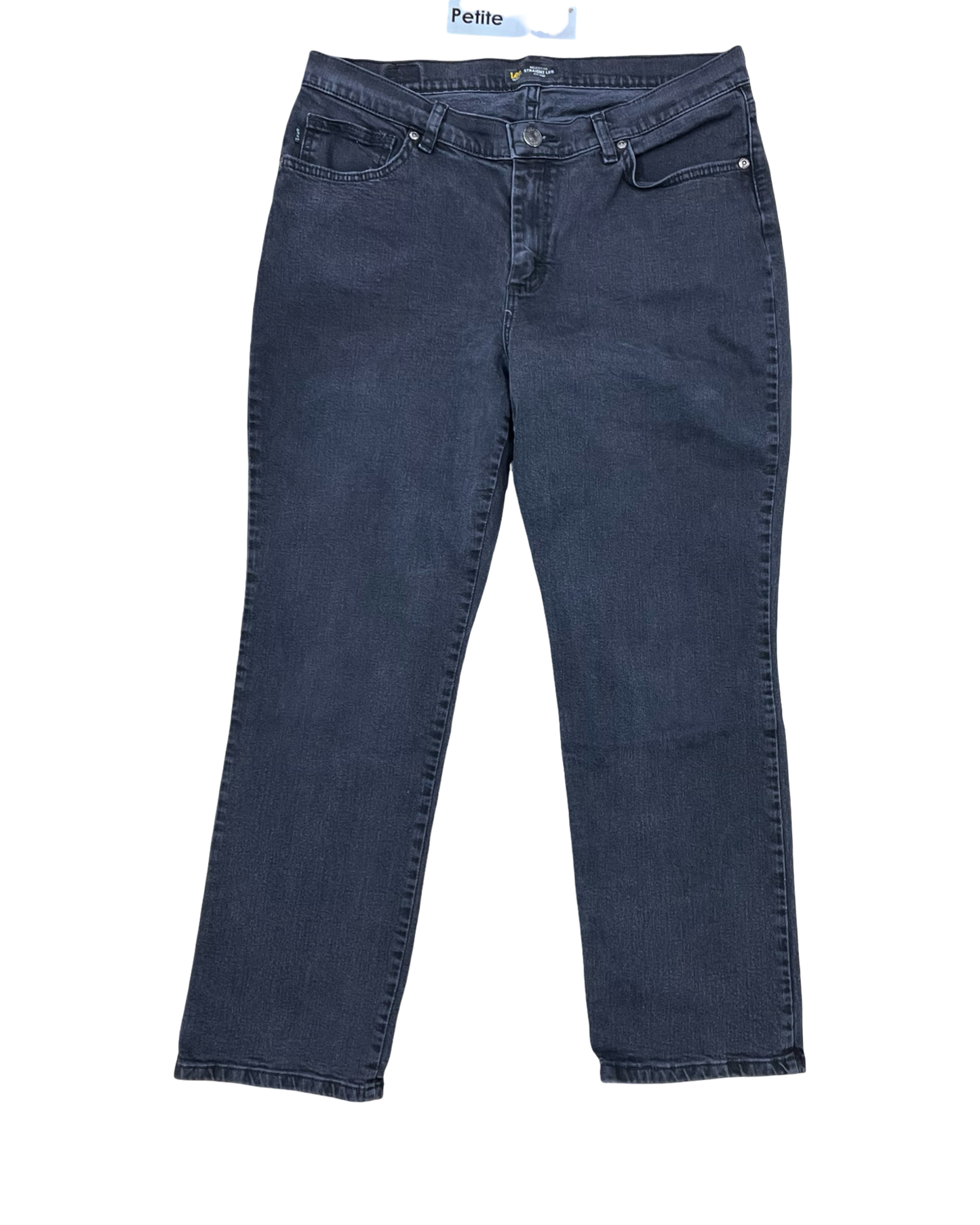 Jeans Straight By Lee In Black Denim, Size:14P