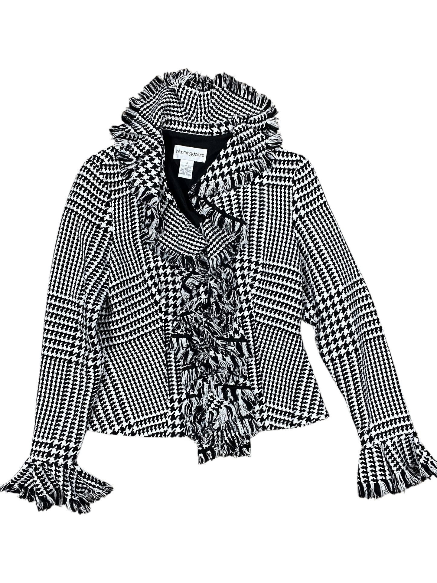 Jacket Other By Bloomingdales In Black & White, Size:S