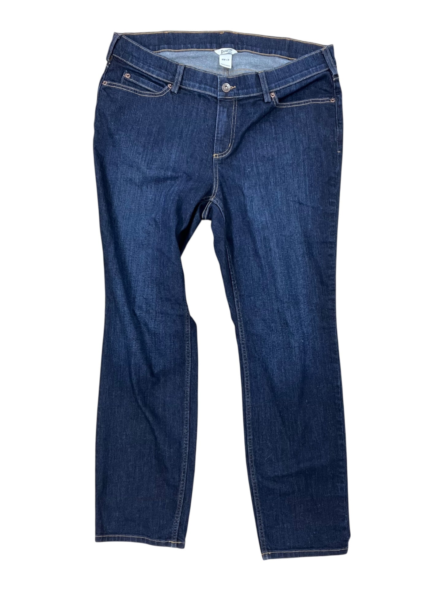 Jeans Straight By Duluth Trading In Blue Denim, Size:16