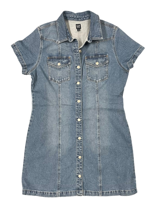 Dress Casual Midi By Gap In Blue Denim, Size:L