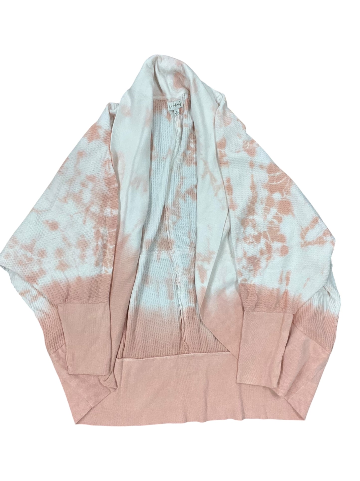Cardigan By Wonderly In Pink & White, Size:3X