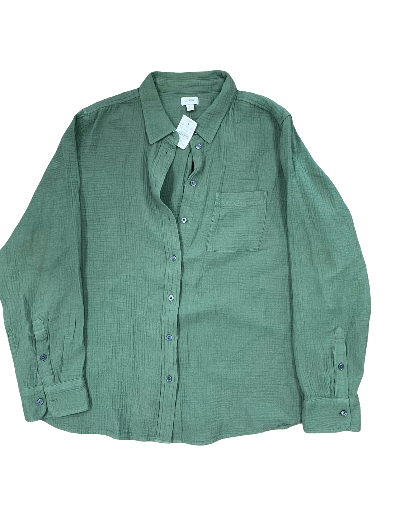 Blouse Ls By J. Crew In Green, Size:Xl